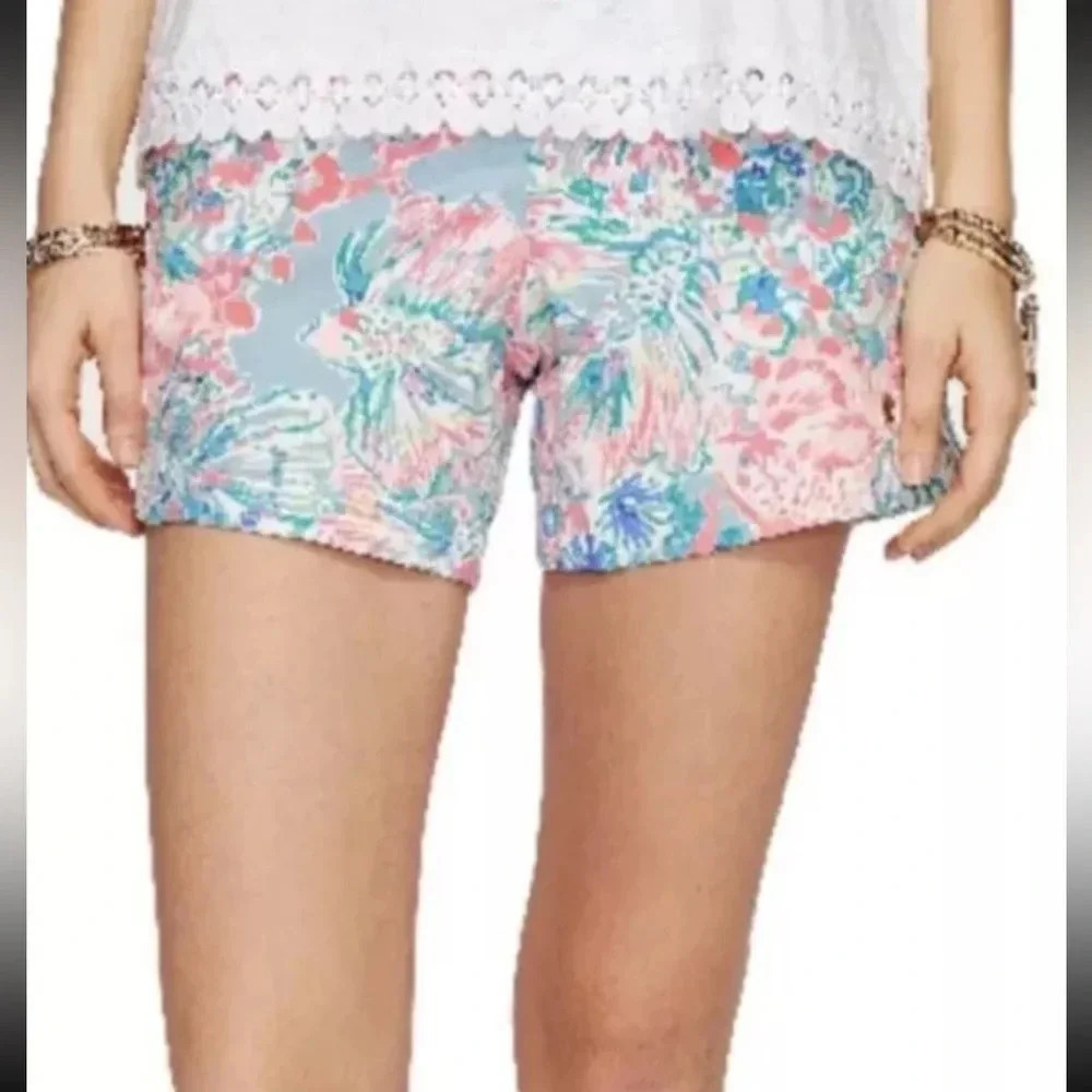Lilly Pulitzer - Ocean View Shorts - Size Small - Pink/Blue - Good Condition!!